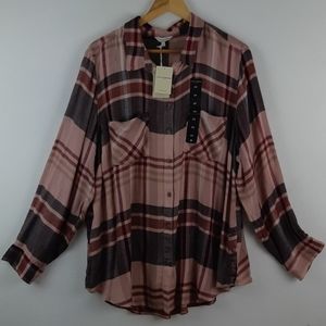 LUCKY BRAND long sleeve plaid buttoned down shirt
